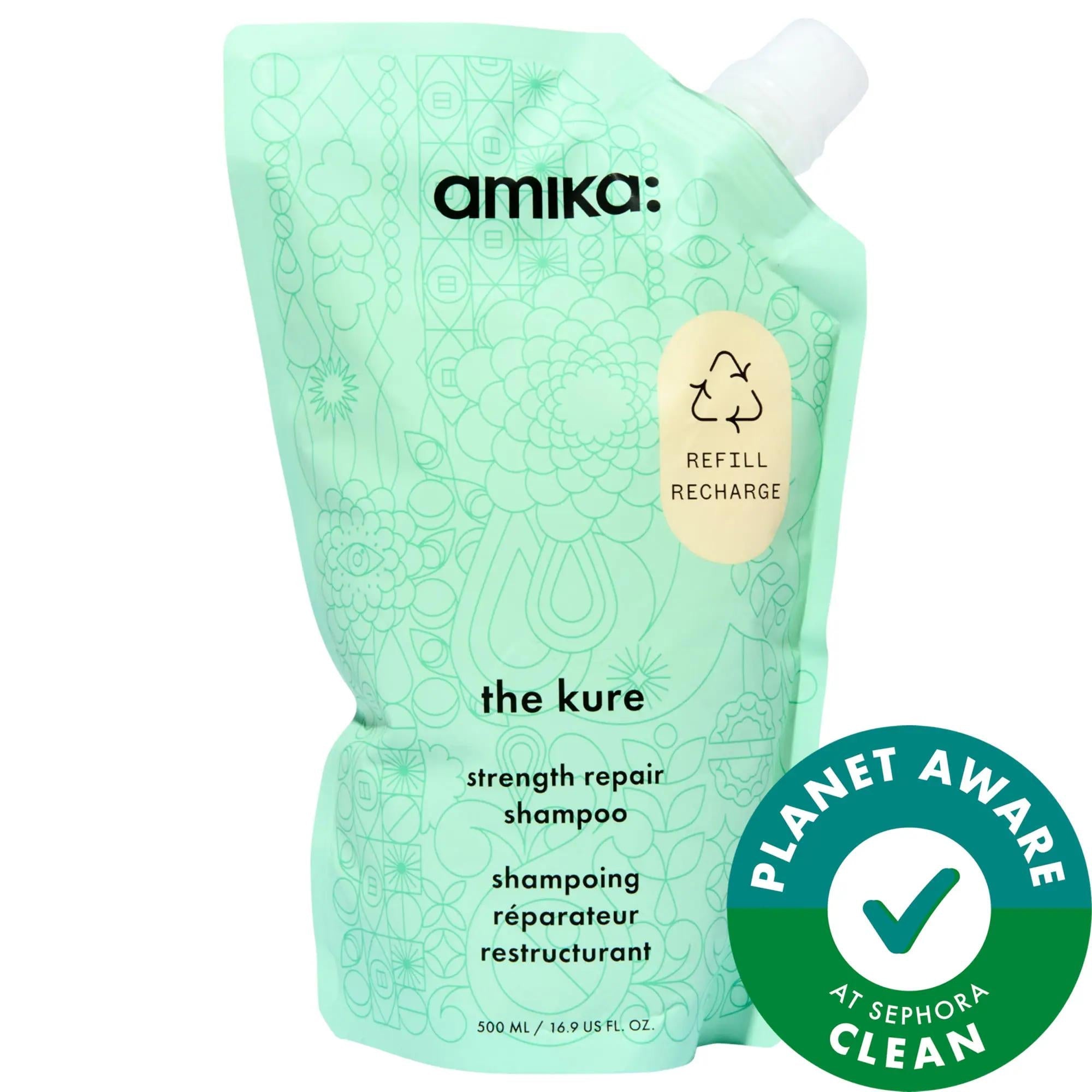 amika The Kure Strength Repair Shampoo: Vegan, Cruelty-Free for Damaged & Color-Treated Hair - Reduce Breakage, Fortify Bonds with Sea Buckthorn